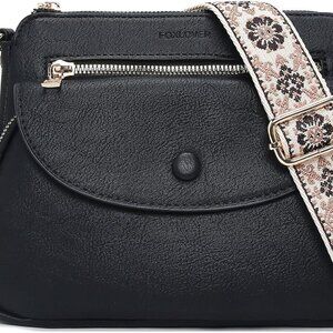 Lightweight Vegan Leather Crossbody Bag with Colorful Strap - Perfect Gift